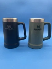 Stanley Green & Black Stainless Steel Vacuum Insulated 24 oz Big Grip Beer Mug 2