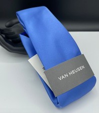 VAN HEUSEN Men's Neck Tie  Blue  Satin Solid  NEW MSRP: 45.