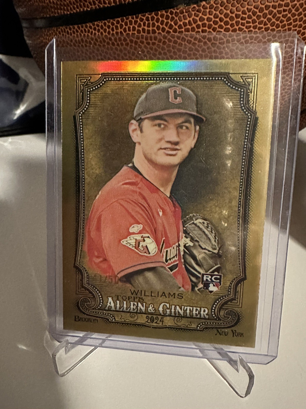 Gavin Williams 2024 Allen & Ginter Chrome GOLD REFRACTOR /50 #23 Guardians