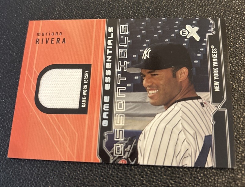 BASEBALL~MARIANO RIVERA (HOF) GAME USED JERSEY RELIC NY YANKEES~’02 FLEER GAME E