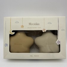 NEW   Moonkie Silicone Pacifier Holder Case Cute Portable Storage Case 2 Pack