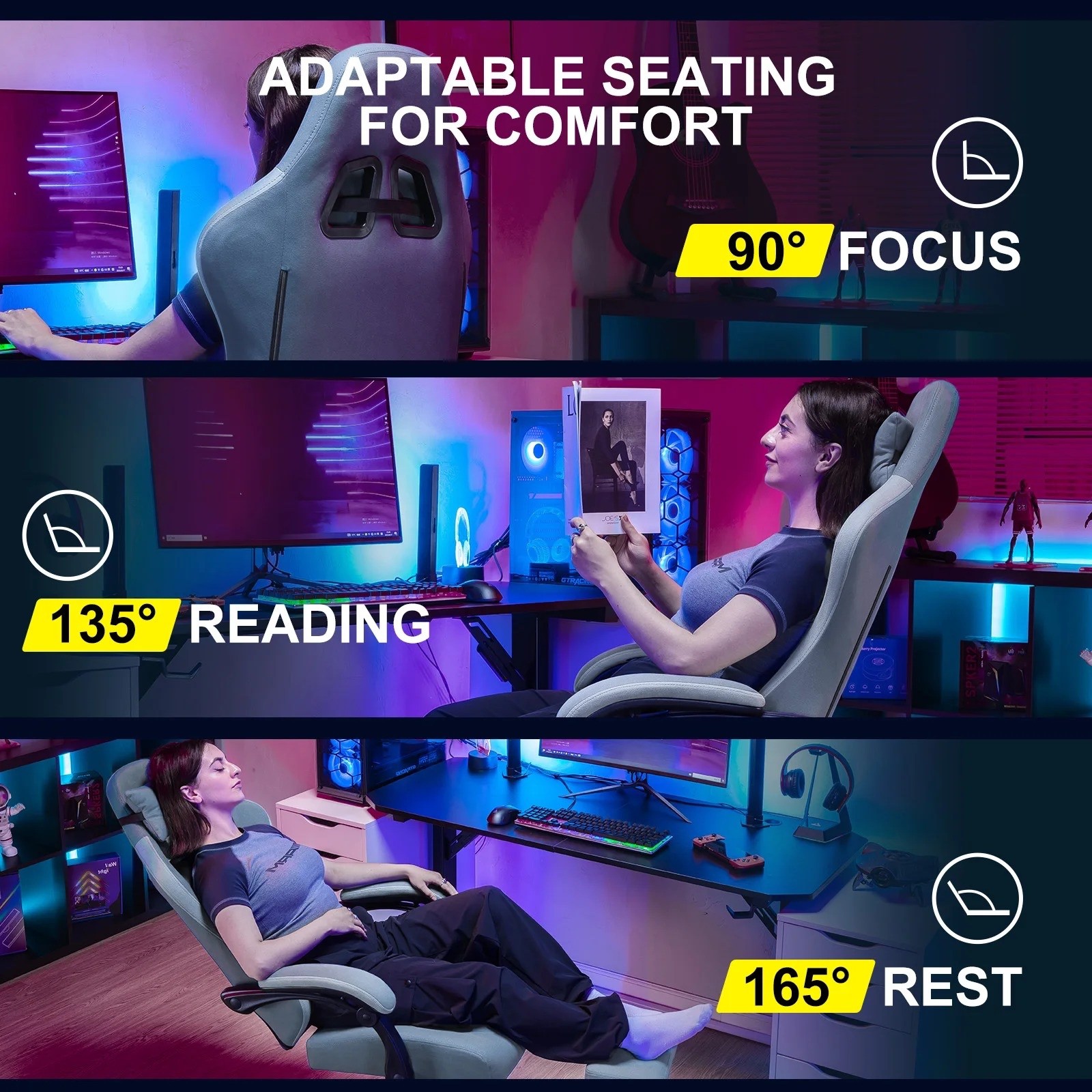 GTPLAYER Ergonomic Gaming Chair Footrest 3