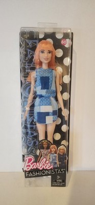 Barbie Fashionistas Asian Doll # 60 Patchwork Denim Orange Hair New
