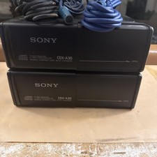 Lot 2 Sony CDX-A30 RF 10 Disc CD Changer Car Audio 1 Magazine Cables Untested