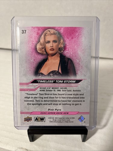 Timeless Toni Storm 2024 Upper Deck SSP Pink Pyro 49/79 SP AEW #37 🔥 - Picture 2 of 2