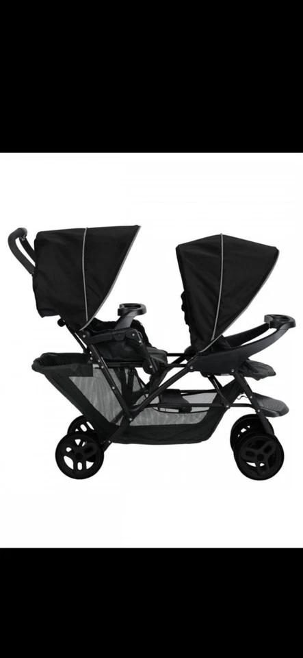 Graco Stadium Duo Tandem Twin Seat Buggy Stroller Pushchair - Black / Grey - Image 3 of 4
