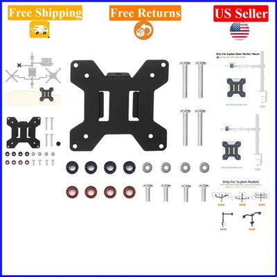 Monitor Mounting Plate for VESA 75x75 & 100x100mm, Alloy Steel, Black