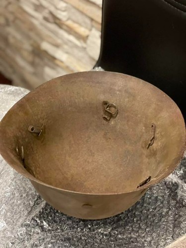 Antiguo casco de hierro de defensa del ejército japonés de la Segunda Guerra Mundial artículo emitido por militares ANTIGUO - Imagen 3 de 4