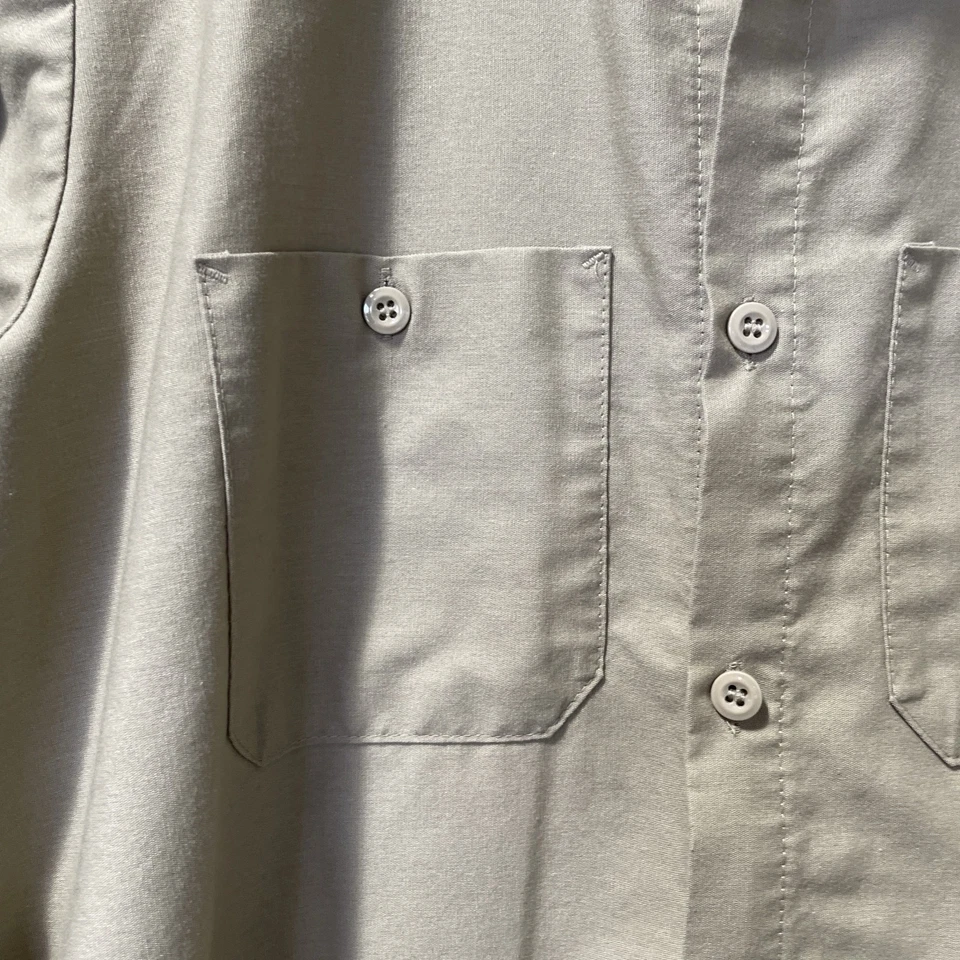 Camisa de trabajo vintage Red Kap para hombre color tostado manga larga mediana abotonada Foto 4 de 4