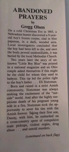 Abandoned Prayers by Gregg Olsen HB Book True Crime Eli Stutzman Amish - Picture 2 of 3