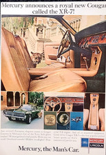 Mercury Cougar XR-7 Original 1967 Vintage Print Ad Wall Art
