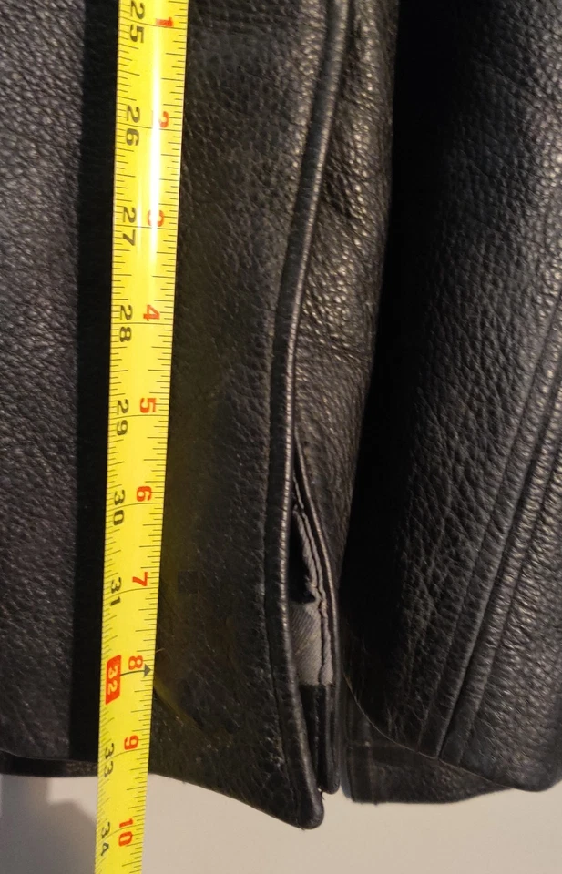 BUCKLE BKE 67 Mens Pebbled Leather Button Down Quilted Lined Black Jacket SZ XL - Image 3 of 4