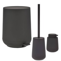 Zone Denmark Bad Accessoires Set Pedaleimer Seifenspender ToilettenbüRste Schwar