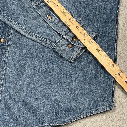 Vintage GAP Jeanshemd Herren Large Blau Button Down Made USA Tasche 90s Workwear - Bild 12 von 15