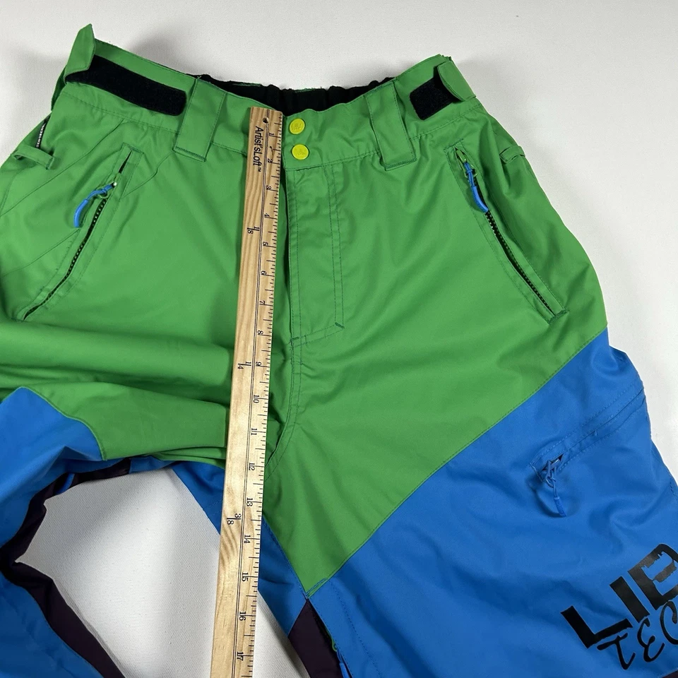 Pantalones de snowboard Lib Tech 10 Kat unisex pequeños bloques de colores resistentes a la intemperie RARO Foto 3 de 4
