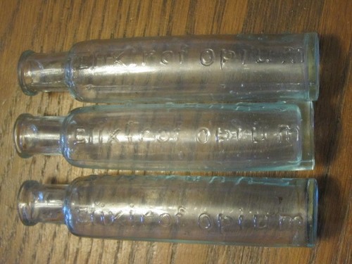 Late 1800’s Dr Mc Munn’s Elixir of Opium Medicine Bottle Dr. McMunn Lot of 3