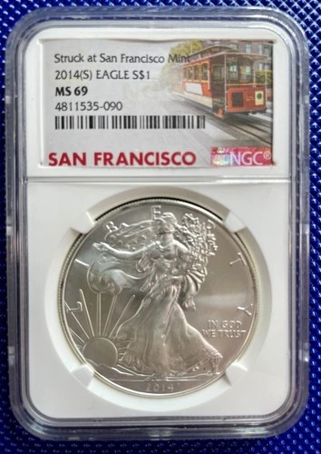 2014 (S) ~ Silver Eagle S$1 ~ NGC MS69 ~ San Francisco Mint ~ #4811535-090