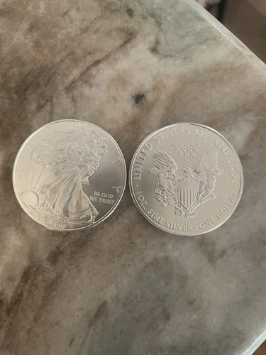 2X 2008 - $1 American Silver Eagle Coin - BU