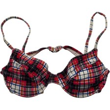 Vintage Plaid Bra Size 13/14 Made In USA
