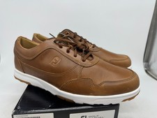 Footjoy Golf Casual Golf Shoes Mens Brown Leather Lace-Up Low Top Round Toe - 11