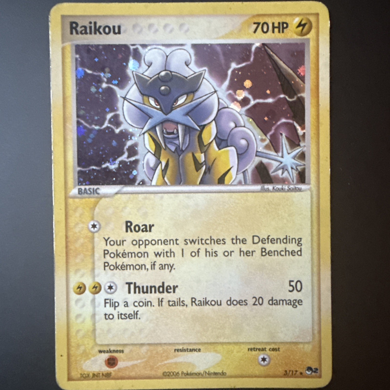 Pokémon TCG Raikou Holo Rare Card 3/17 NM Pop Series 2