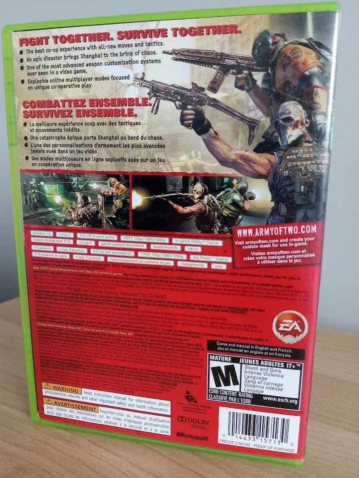 Army of Two: The 40th Day (Microsoft Xbox 360, 2010) Video Game CIB Complete - Image 2 of 4