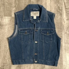 VTG NATURAL CHOICE SOSTANZA WORKWEAR Women Size Small Denim Vest