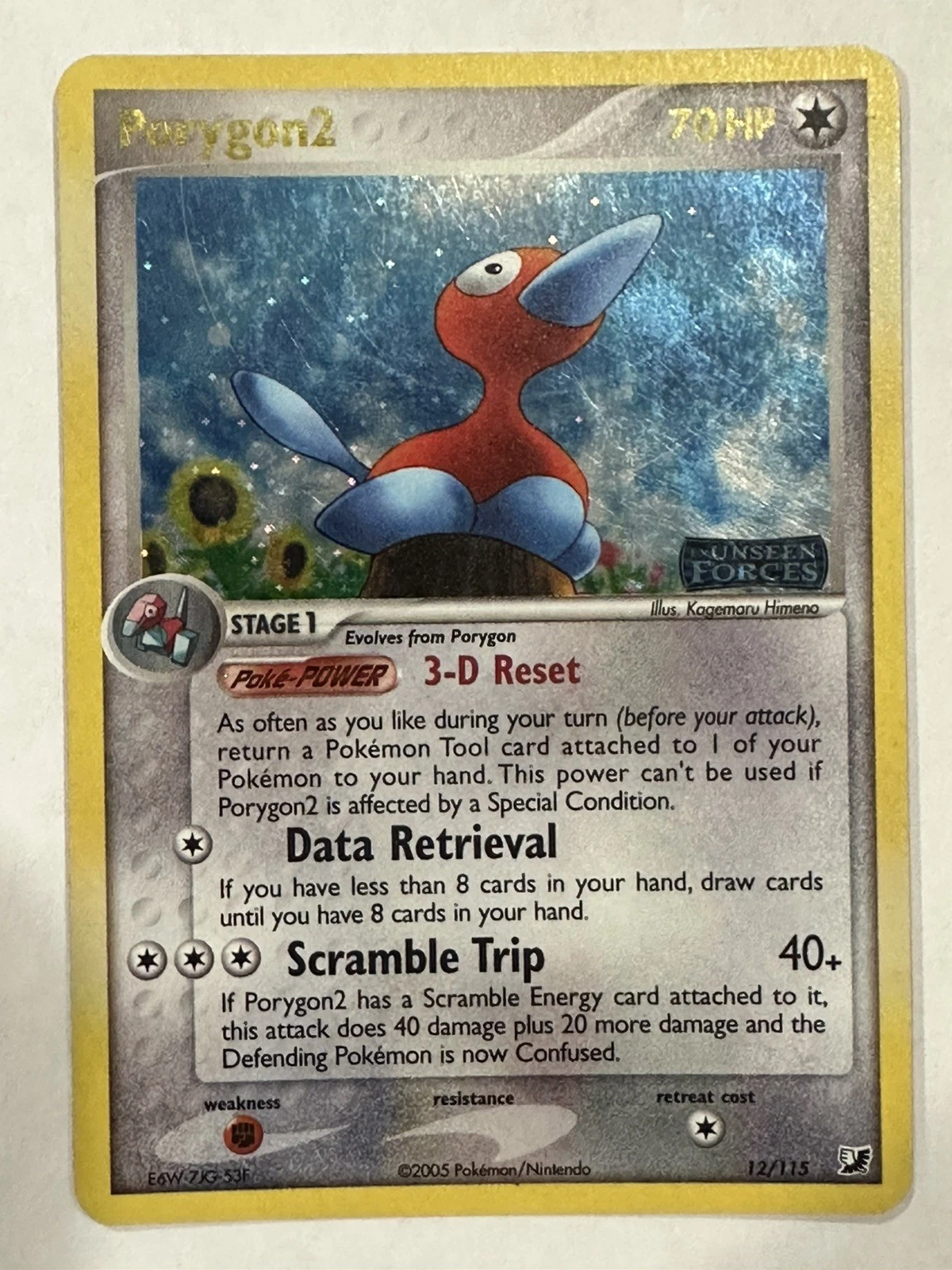 Pokémon TCG Porygon2 12/115 Unseen Forces Holo Rare (English) LP