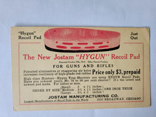 Jostam Shotgun Recoil Pad Ad Postcard Sporting Trap Hunting VINTAGE 1914 patent