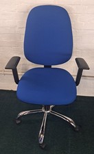 Blue contract operator chairs with Chrome bases