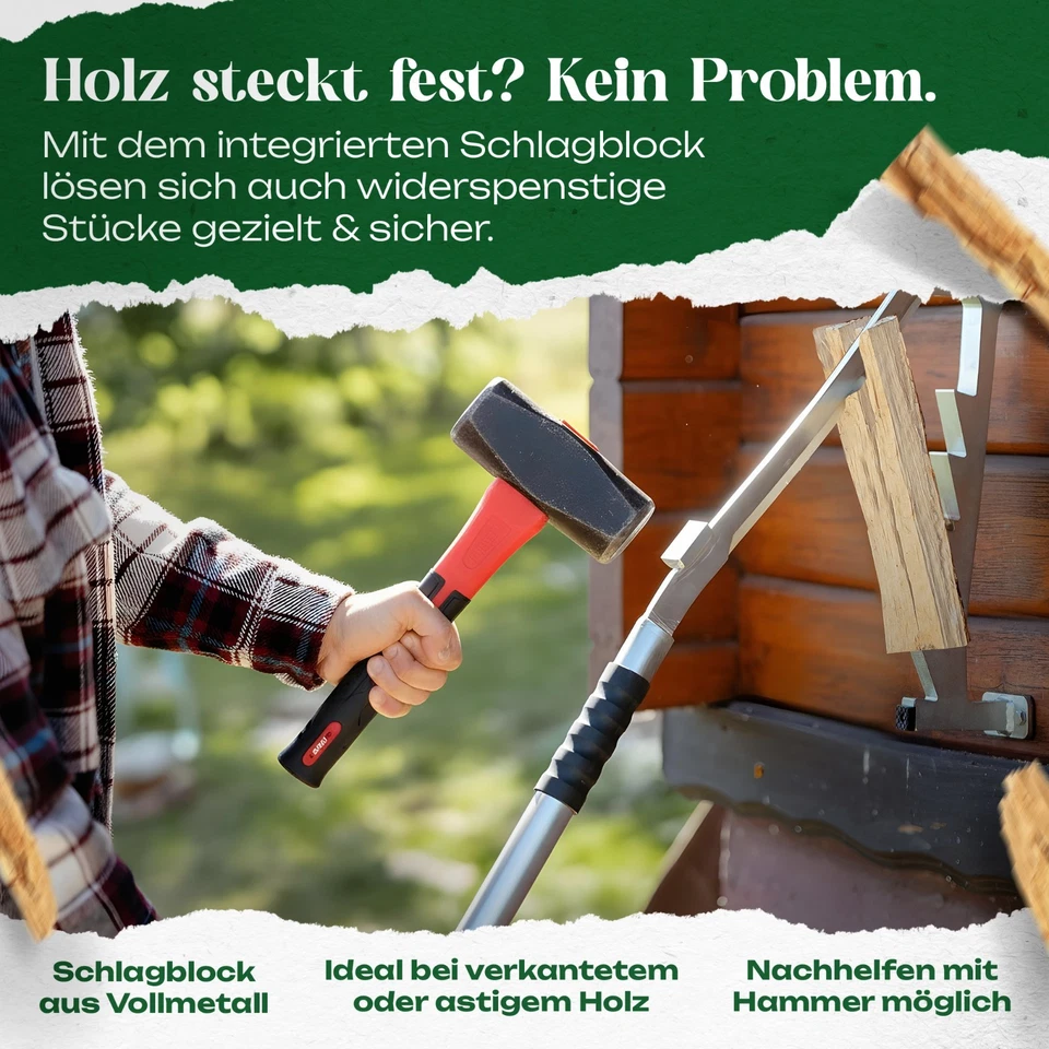 FORSTIX Spaccalegna Manuale [Montaggio a Parete] Spaccalegna Meccanico Coltello Truciolare - Immagine 3 di 4