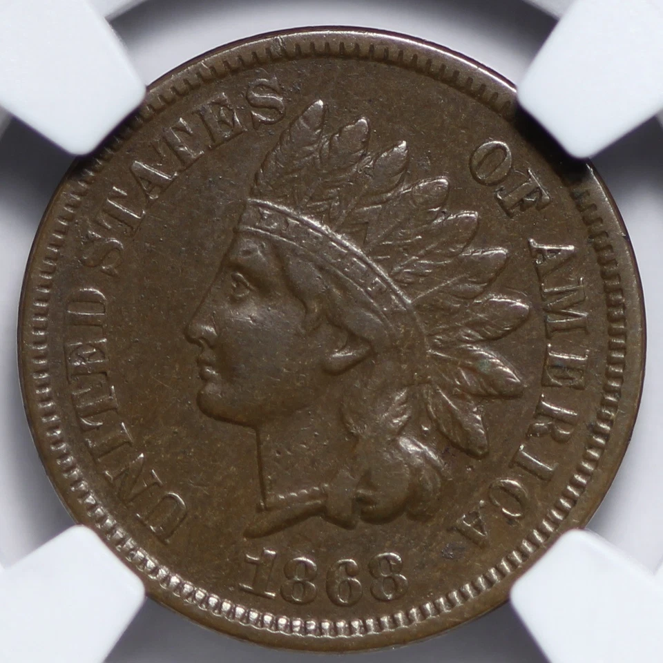 1868 Indian Head Cent Penny NGC XF40 Beautiful Example RSCFX - Image 2 of 3