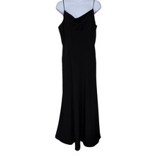 Adrianna Papell Black Cowl Neck Spaghetti Strap Maxi Dress Size 10