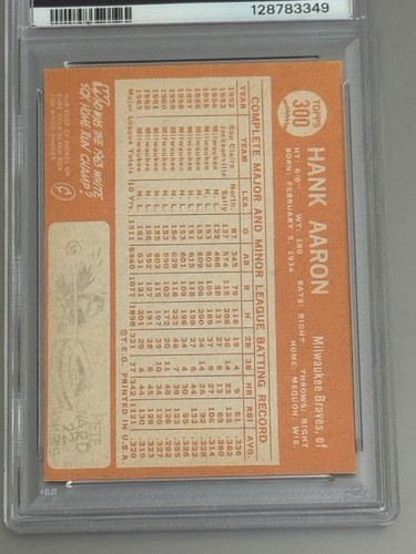 1964 Topps Hank Aaron #300 PSA VG 3. - Bild 5 von 5