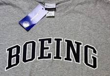 Men  s Short Sleeve T-Shirt NWT Boeing Grey Cotton Polyester Logo Crew Neck XL