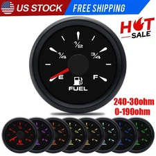2" 52mm Adjustable Gas Fuel Level Gauge 240-33ohm 0-190ohm For Boat Car Truck