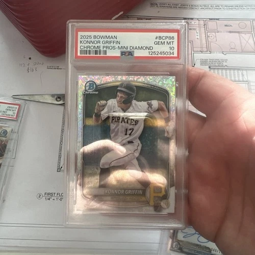 2025 Konnor Griffin Bowman Chrome Prospects Mini Diamond Rookie PSA 10 - Pirates