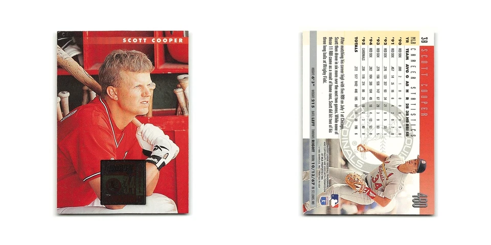 Scott Cooper 1996 Donruss #480 St. Louis Cardinals Baseball Card NM - Image 3 of 3