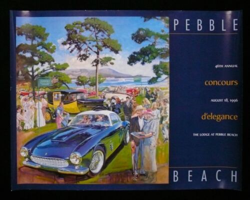 1996 Pebble Beach Concours Poster 1956 ZAGATO FERRARI 250 GT LWB Berlinetta RARE - Picture 1 of 4