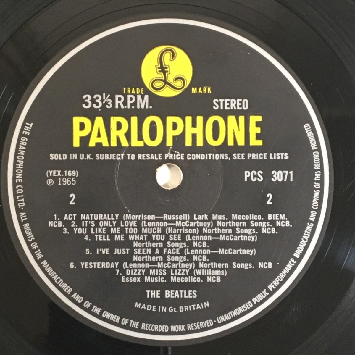 1965 THE BEATLES Help 1st UK Stereo Pressing 168-1/169-1 3AM