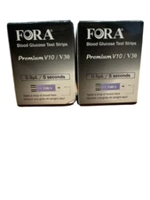100 Fora V10/V30 Diabetic Blood Glucose Test Strips Expires 6/27 Free Shipping