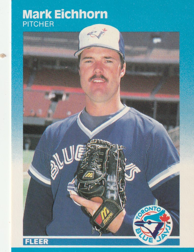FREE SHIPPING-MINT-1987 Fleer Mark Eichhorn #224 BLUE JAYS PLUS BONUS CARDS
