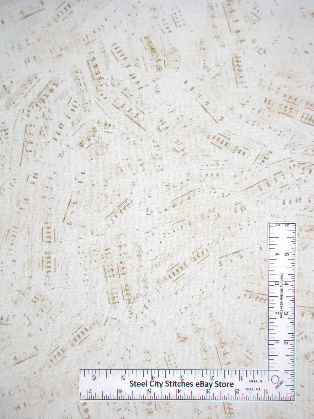 Christmas Fabric Music Notes Toss Cream Cotton Timeless Treasures C1883 Yard