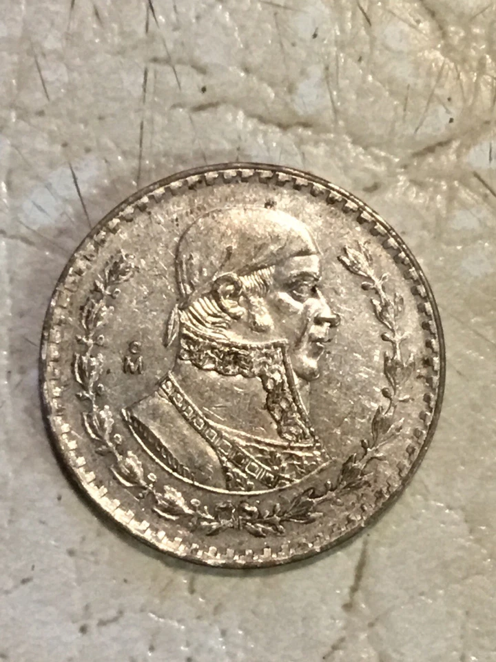 MONEDA GRANDE DE 1 PESO PLATA TONIFICADA MÉXICO AÑOS 50 Foto 3 de 3