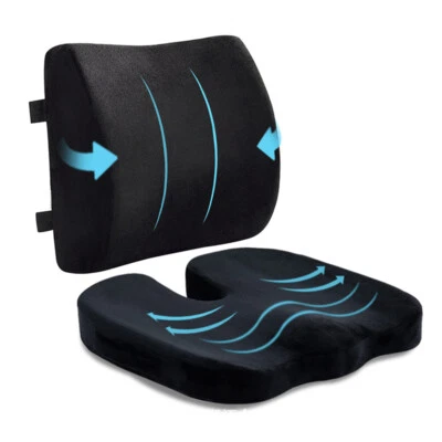 Lumbar Back Support Cushion Car Seat Wheelchair Office Chair Pillow Memory Foam