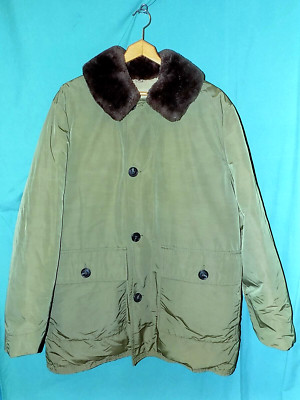 Exc! Vtg 60s EDDIE BAUER BLIZZARD PROOF DOWN COAT, MOUTON COLLAR,Tag L,ACTUAL XL