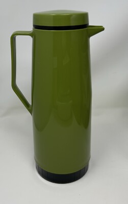 Vintage Thermos King Seely Model 90Q Carafe Filler Green Avocado 14 QF USA MCM