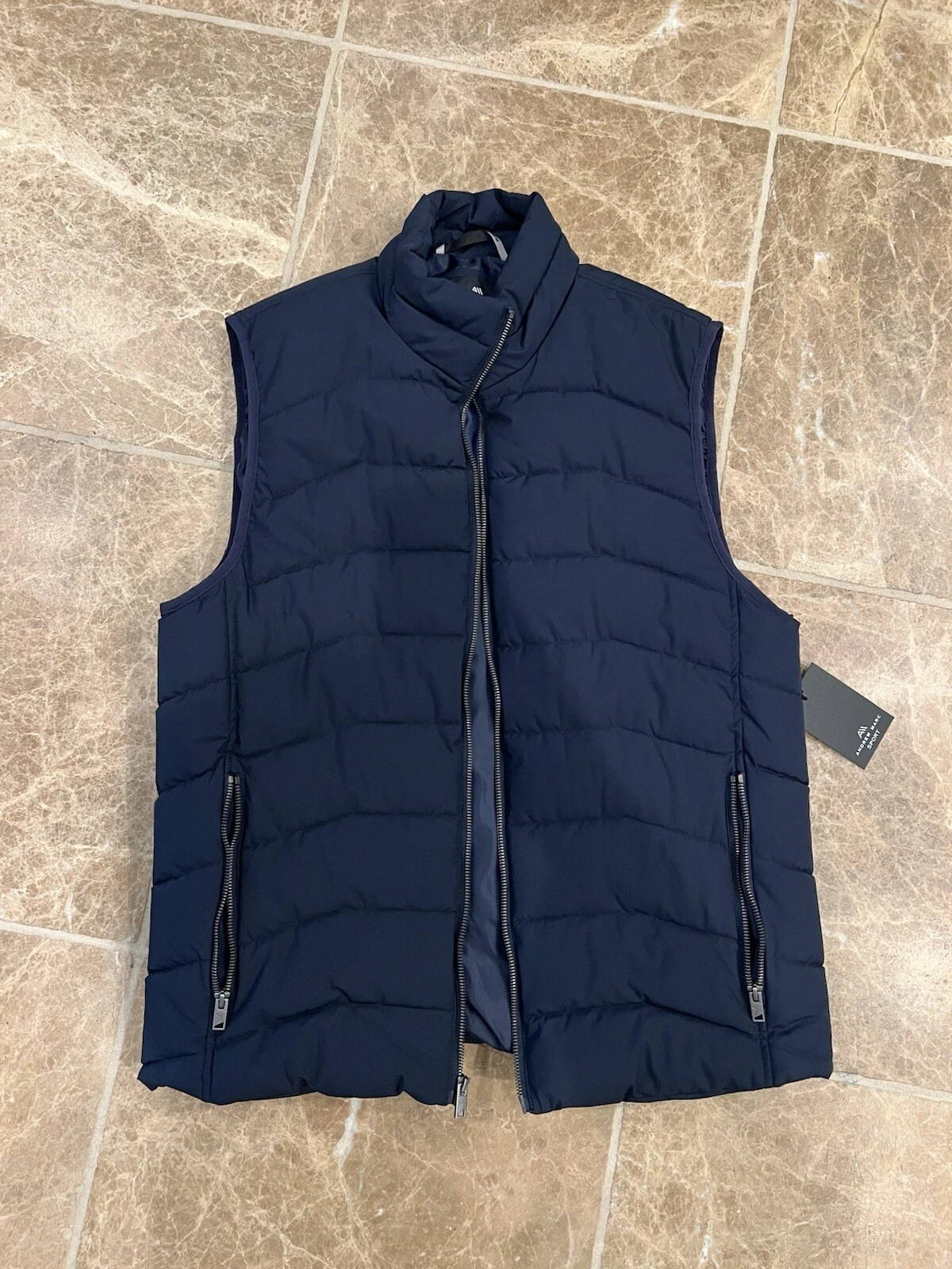NEW Marc New York Andrew Marc Mens Blue Puffer Vest pocket quilt - Medium