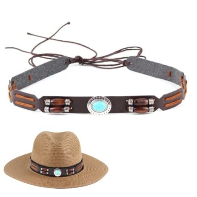 1973 6 Pcs Leather Cowboy Hat Bands, Replacement Men Women Western Hat Jmkcoz 6 Pcs Cowboy Hat Band Replacement Ethnic Western  main image 3