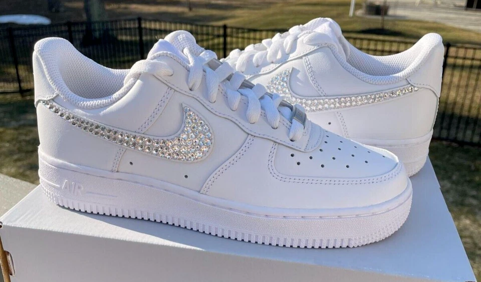 Nike Air Force 1 '07 Shoes with Swarovski Crystal Bling Shoes - Image 2 of 4